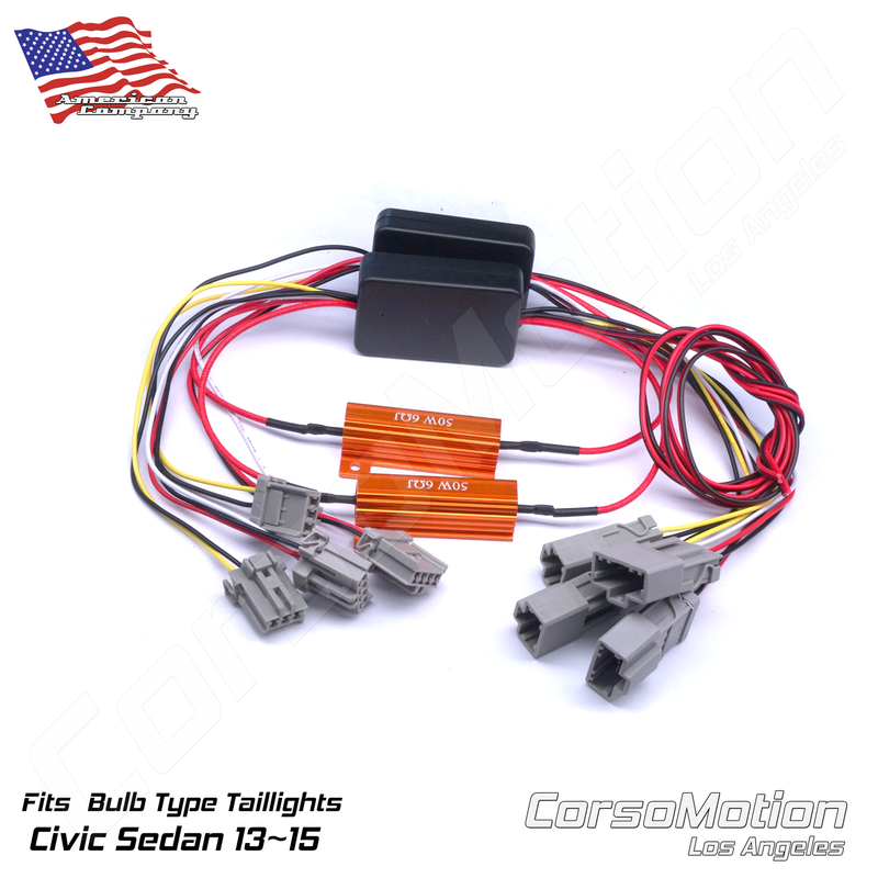 Plug and Play LED reflector control modules, load resistors | PAIR, for 9th Honda Civic Sedan bulb taillights