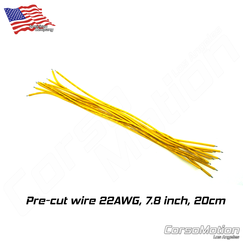 Pre-cut wire YELLOW 22AWG 7.8inch/20cm