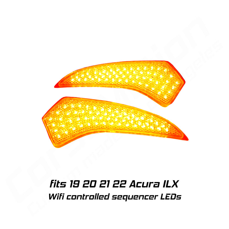 Wifi Sequencer LED rear bumper reflectors for Acura ILX, 19 20 21 22