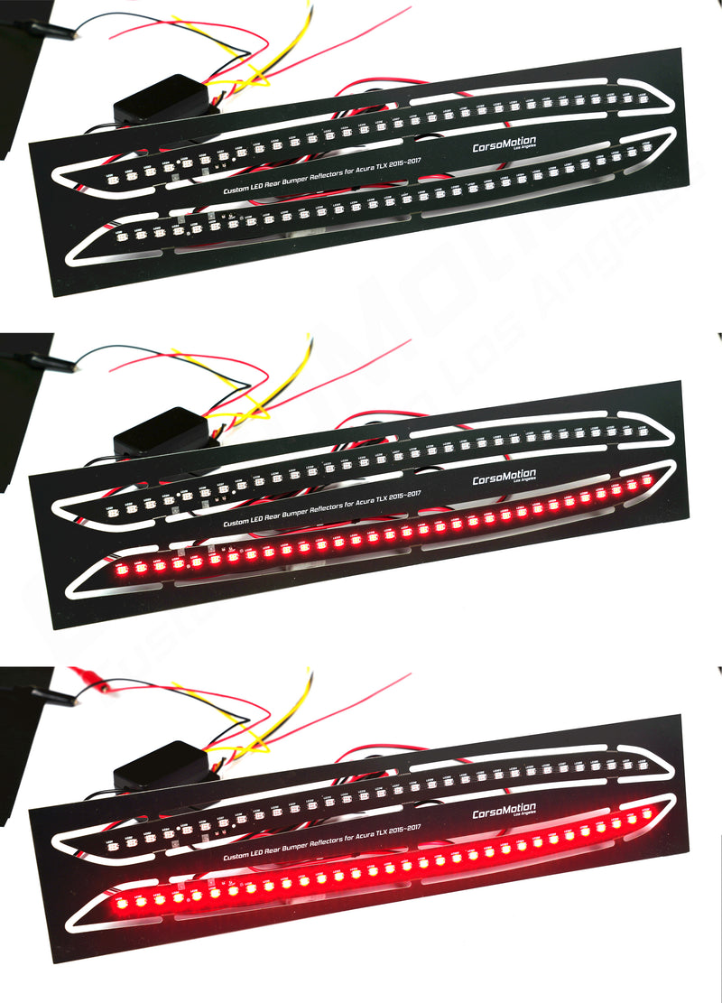 LED rear bumper reflectors for Acura TLX sedan, 15 16 17