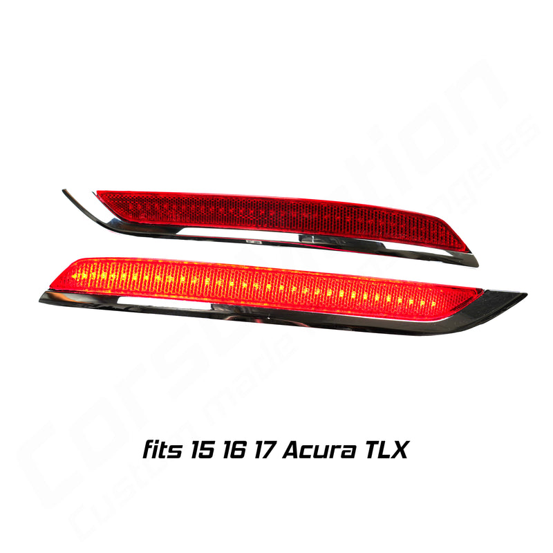 LED rear bumper reflectors for Acura TLX sedan, 15 16 17