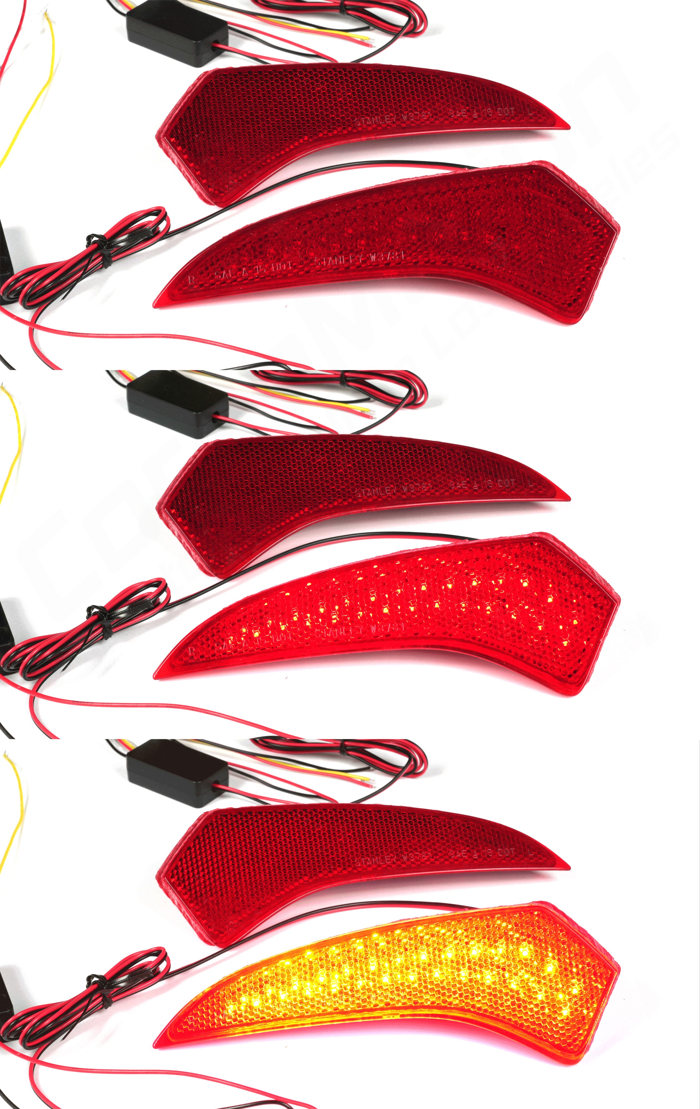 2X Red Rear Bumper Reflectors For 2013-19 Ford Taurus & Police Interceptor Sedan