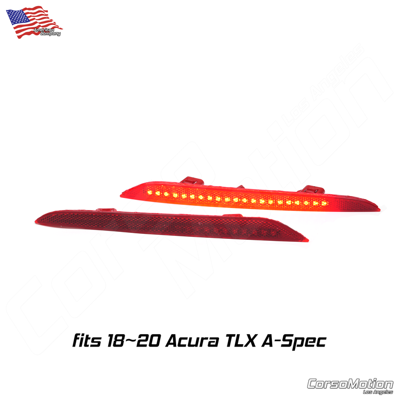 LED rear bumper reflectors for Acura TLX sedan A spec, 18 19 20