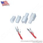 Set Male Female 2P 060M 060F WHITE Plugs with wired terminals, Honda taillights harness | 2x Male, 2x Female