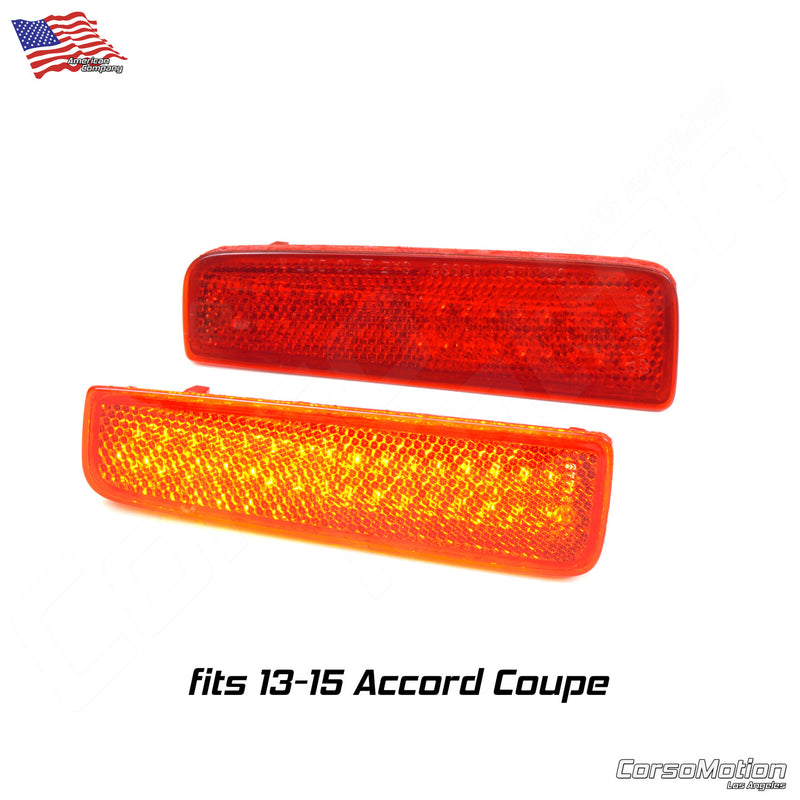 LED rear bumper reflectors for Honda Accord Coupe 13 14 15