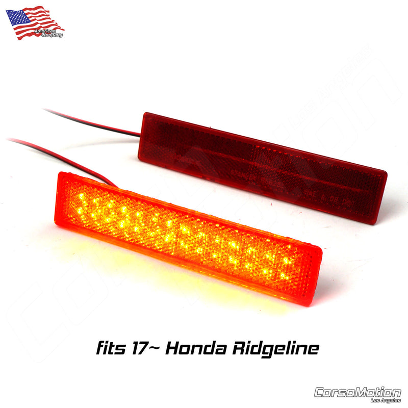 LED rear bumper reflectors for Honda Ridgeline 17 18 19 20 21 22 23