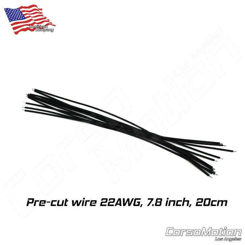 Pre-cut wire BLACK 22AWG 7.8inch/20cm