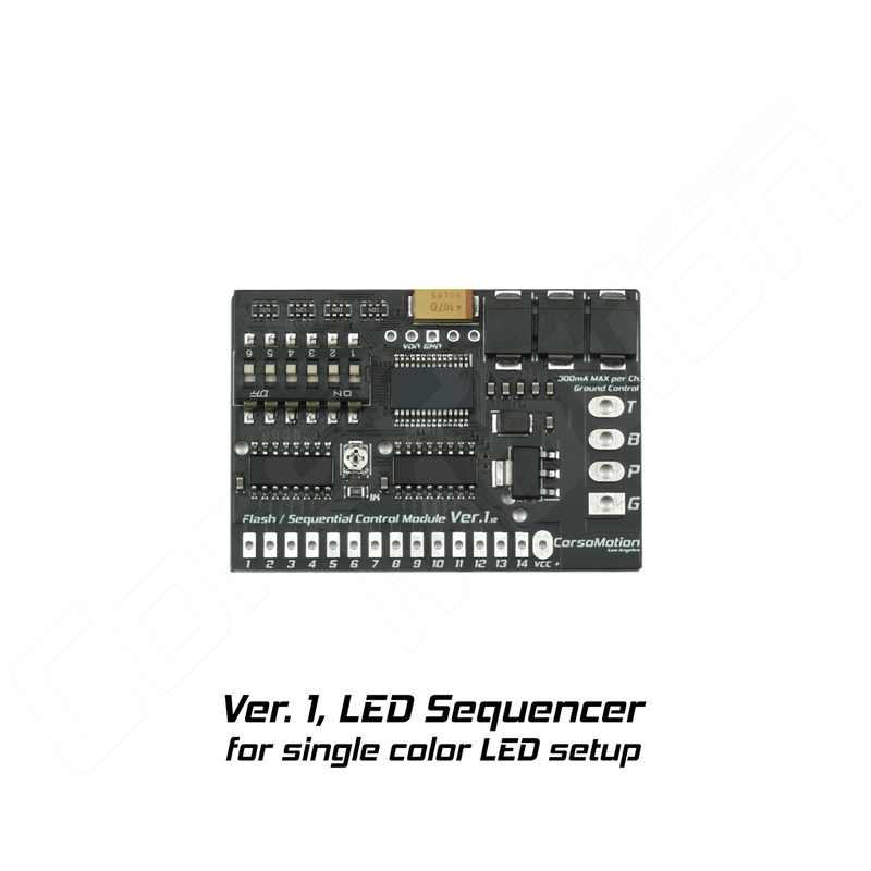 Ver. 1 LED Sequencer, Sequential Flash Control Module, 14 Channel, GND ...