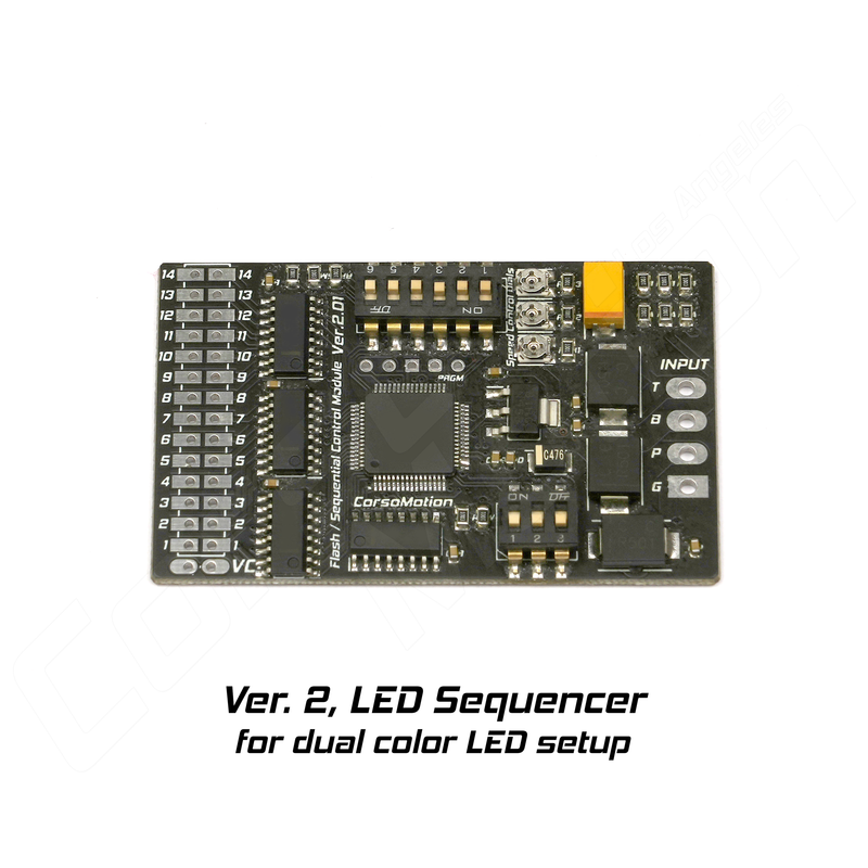 Ver. 2 LED Sequencer, Sequential Flash Control Module, 14+14 = 28 Channel, GND power/control | each
