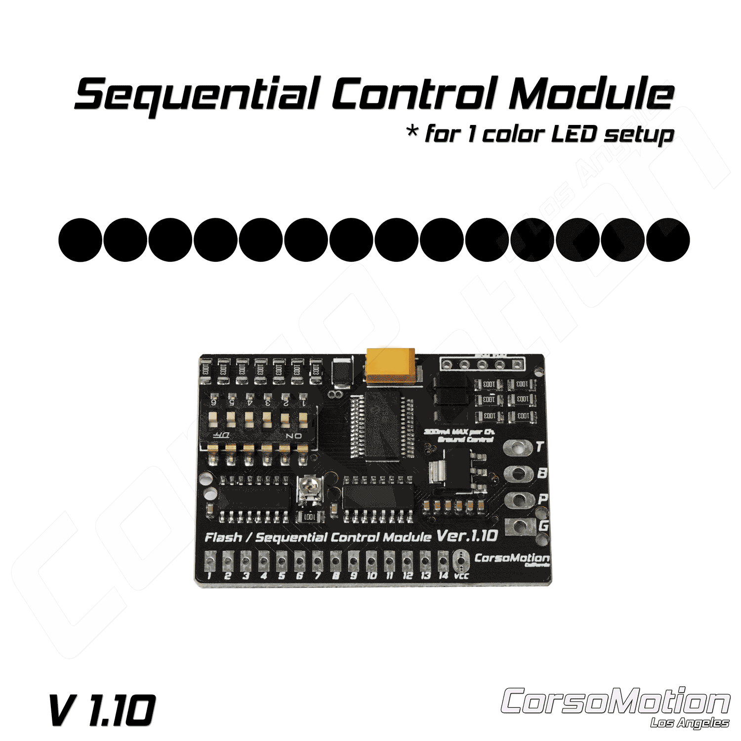 Sequential Car Led Module Ver. 1 LED Sequencer, Sequential Flash Control Module, 14 Channel, GND ...