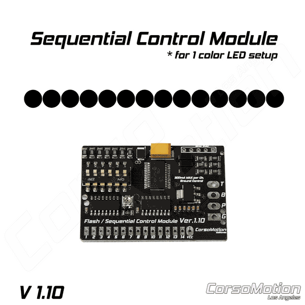 Ver. 1 LED Sequencer, Sequential Flash Control Module, 14 Channel, GND ...