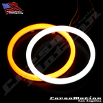 60mm Dual Color Switchback Halo Rings Angel Eye, DIY, Pure White / Amber | PAIR