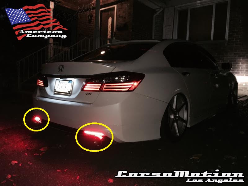LED rear bumper reflectors for Honda Accord Sedan 13 14 15