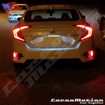 Honda Civic Sedan / Coupe POWER LED rear bumper reflectors in OEM Housing, 16 17